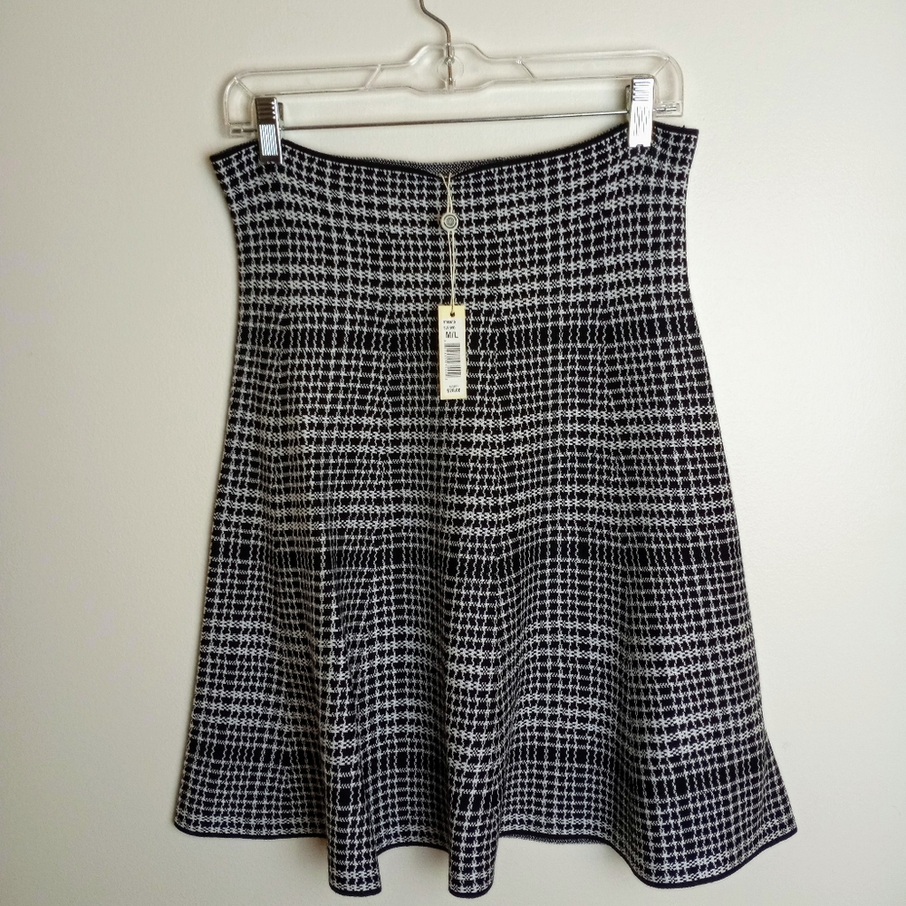 NWT MAX STUDIO Knit A Line Tweed Skirt Pull On M/L